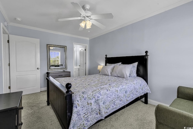 113-A Vista Dr, Garden City Beach, SC 29576 - bedroom featuring light carpet, baseboards, ornamental molding, and ceiling fan