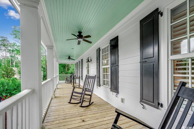 9 Winnowing Way, Pawleys Island, SC 29585 - porch with a ceiling fan