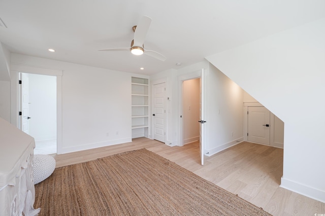 2729 Long Ave, Conway, SC 29526 - bonus room with light wood-style flooring, baseboards, a ceiling fan, and recessed lighting