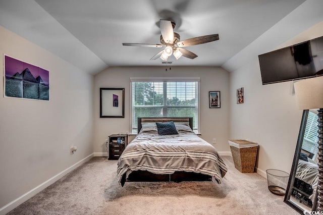 3091 Viceroy Loop, Little River, SC 29566 - carpeted bedroom with lofted ceiling, baseboards, and a ceiling fan