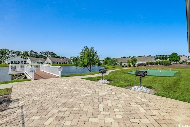 3091 Viceroy Loop, Little River, SC 29566 - surrounding community with a putting area, a water view, a lawn, and a residential view