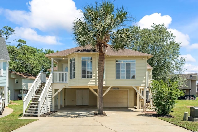 914 Dock Pl, Murrells Inlet, SC 29576 - beach home with stairs, concrete driveway, a carport, and an attached garage