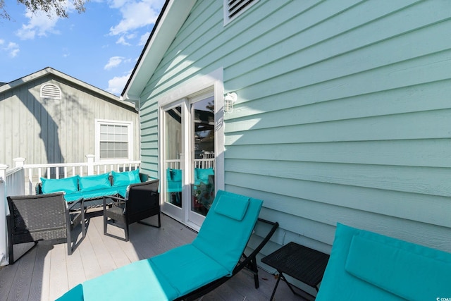 4307 Beverly Ct, North Myrtle Beach, SC 29582 - view of patio / terrace featuring an outdoor hangout area and a deck