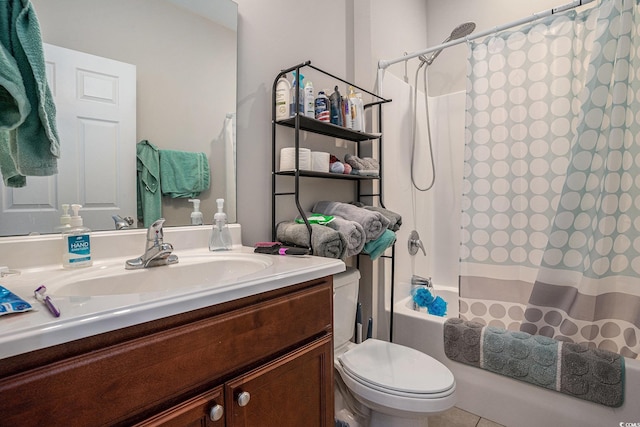 2472 Bayboro St Unit C, Loris, SC 29569 - bathroom featuring shower / bath combo, vanity, toilet, and tile patterned flooring
