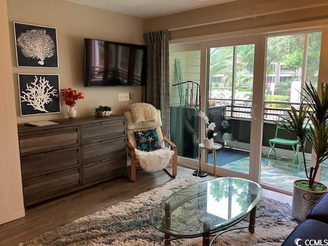 415 Ocean Creek Dr Unit 2117, Myrtle Beach, SC 29572 - living area featuring wood finished floors
