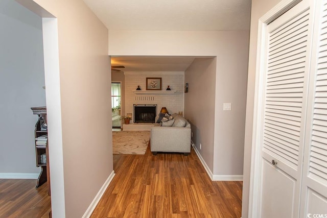 18 Pine Valley Ln, Surfside Beach, SC 29575 - hallway with wood finished floors and baseboards