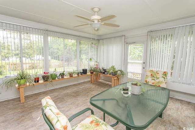 18 Pine Valley Ln, Surfside Beach, SC 29575 - sunroom / solarium featuring a ceiling fan