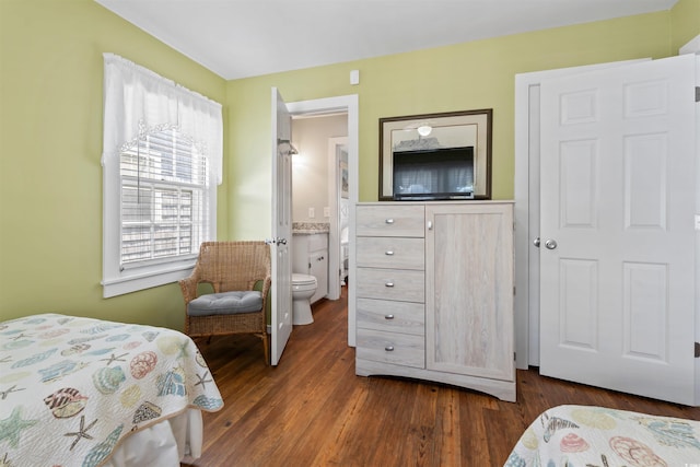 161 Easy St, Garden City Beach, SC 29576 - bedroom featuring dark wood-style flooring and ensuite bath