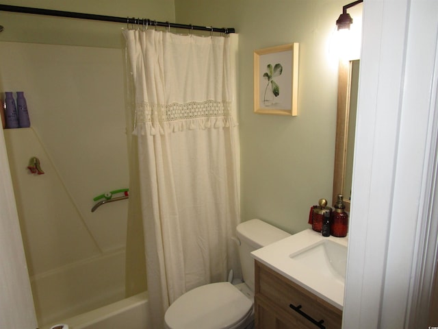 5578 Dongola Hwy, Conway, SC 29527 - bathroom with toilet, vanity, and shower / bathtub combination with curtain