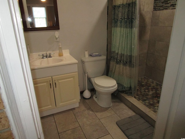 5578 Dongola Hwy, Conway, SC 29527 - full bath with toilet, a tile shower, vanity, and tile patterned floors