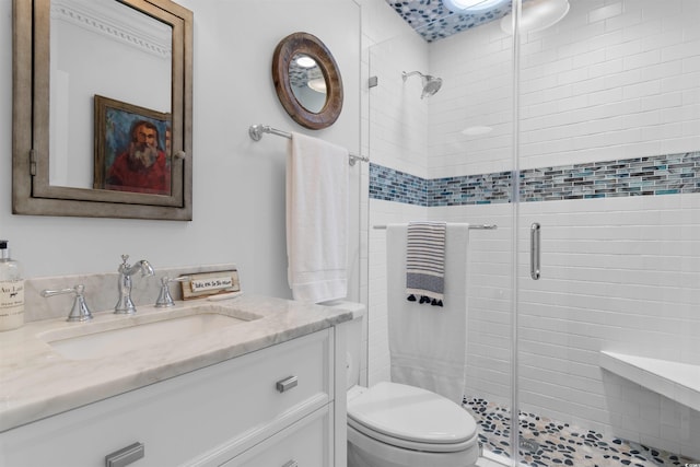 309 Sunset Trl, Myrtle Beach, SC 29577 - bathroom with a stall shower, toilet, and vanity