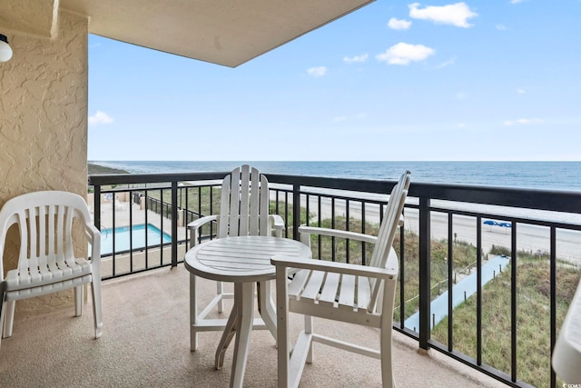 4000 N Ocean Blvd Unit 506, North Myrtle Beach, SC 29582 - balcony featuring a water view and view of pool area