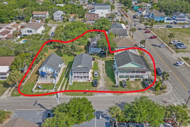 401 17th Ave S, North Myrtle Beach, SC 29582 - aerial view of residential area featuring property boundaries highlighted
