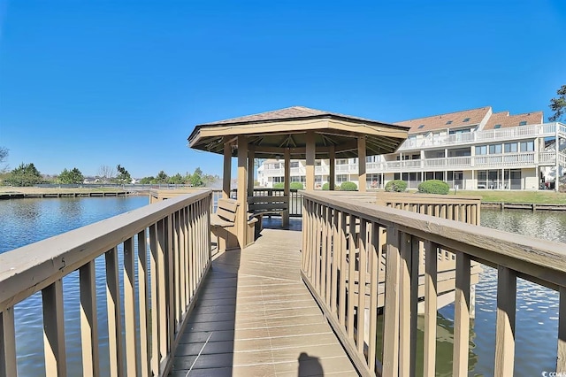 510 Fairwood Lakes Dr Unit 18N, Myrtle Beach, SC 29577 - dock featuring a gazebo and a water view