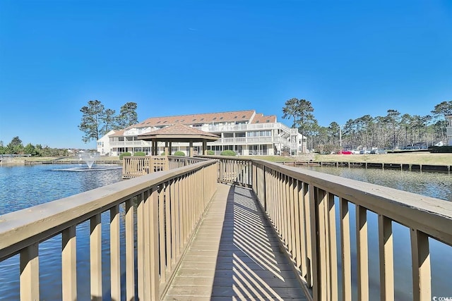 510 Fairwood Lakes Dr Unit 18N, Myrtle Beach, SC 29577 - dock with a gazebo and a water view