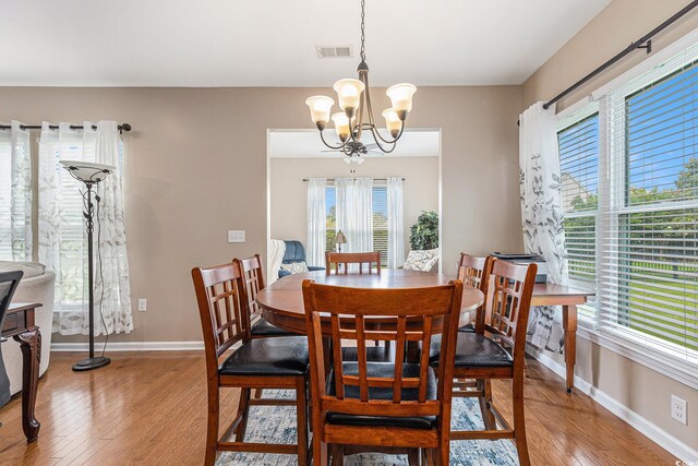 15 Saltwind Loop, Murrells Inlet, SC 29576 - dining area with baseboards, a chandelier, and light wood-style floors