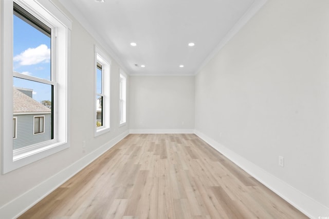 4617 Hedrick St, North Myrtle Beach, SC 29582 - unfurnished room featuring ornamental molding, light wood-style flooring, and recessed lighting