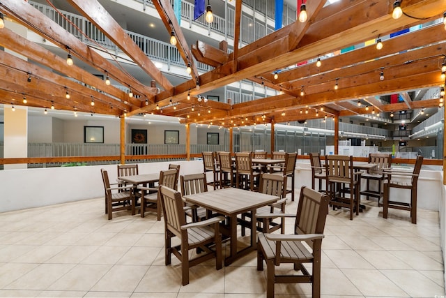 5905 S Kings Hwy Unit 242B, Myrtle Beach, SC 29575 - tiled dining space featuring a high ceiling