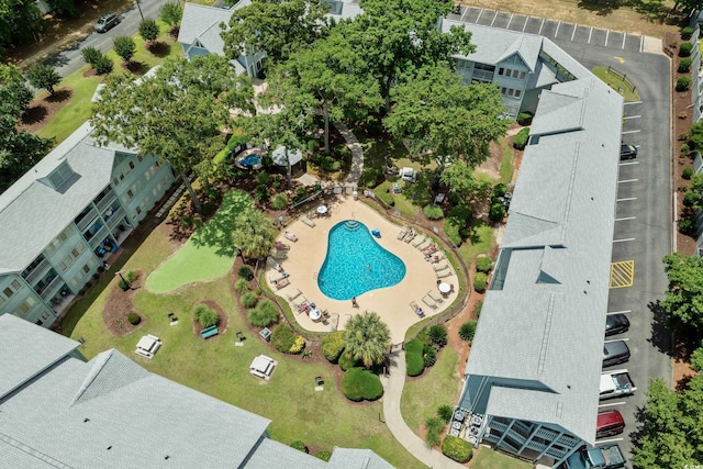 5905 S Kings Hwy Unit 242B, Myrtle Beach, SC 29575 - bird's eye view of a pool area