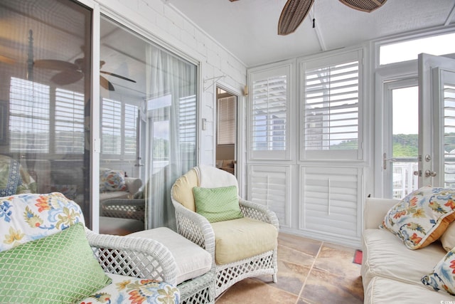 4396 Baldwin Ave Unit 1, Little River, SC 29566 - sunroom with a ceiling fan