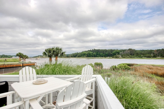 4396 Baldwin Ave Unit 1, Little River, SC 29566 - wooden terrace featuring a water view