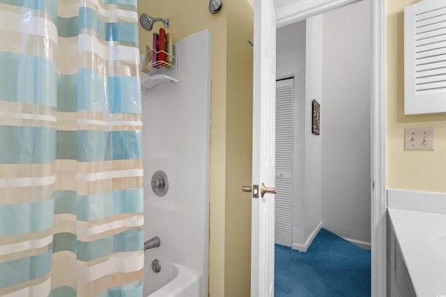 614 15th Ave S Unit 41, Surfside Beach, SC 29575 - bathroom featuring vanity and shower / tub combo with curtain
