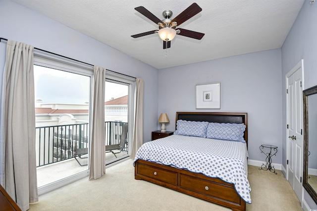 8121 Amalfi Pl Unit 7-805, Myrtle Beach, SC 29572 - bedroom with carpet floors, access to exterior, baseboards, and ceiling fan