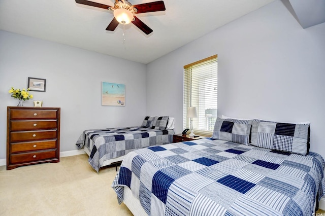 8121 Amalfi Pl Unit 7-805, Myrtle Beach, SC 29572 - bedroom featuring light colored carpet, baseboards, and a ceiling fan
