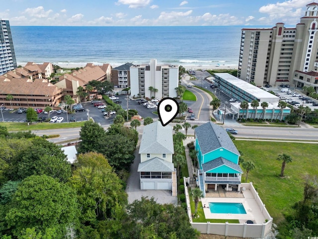 5407 N Ocean Blvd, Myrtle Beach, SC 29577 - aerial view of a large body of water and a pool area