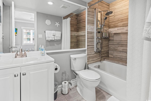 2500 N Ocean Blvd Ph 1, Myrtle Beach, SC 29577 - bathroom featuring shower / bath combo, vanity, and toilet