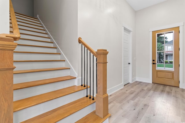 2205 Yellow Morel Way, Myrtle Beach, SC 29579 - entrance foyer with stairway, wood finished floors, and baseboards