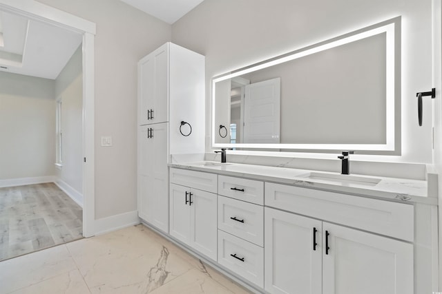 2205 Yellow Morel Way, Myrtle Beach, SC 29579 - full bath with double vanity, baseboards, and marble finish floors