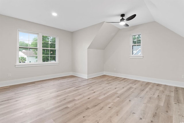 2205 Yellow Morel Way, Myrtle Beach, SC 29579 - additional living space featuring light wood-style flooring, vaulted ceiling, baseboards, and ceiling fan