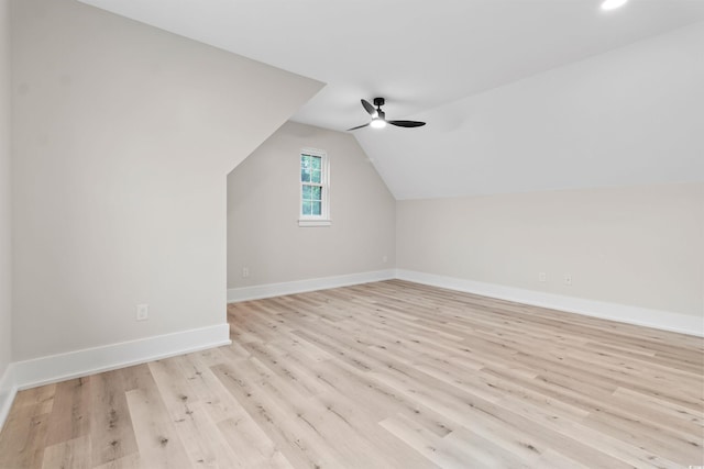 2205 Yellow Morel Way, Myrtle Beach, SC 29579 - additional living space featuring a ceiling fan, light wood-type flooring, vaulted ceiling, and baseboards