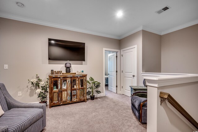 620 Lorenzo Dr Unit 620, North Myrtle Beach, SC 29582 - sitting room with ornamental molding, carpet flooring, and baseboards