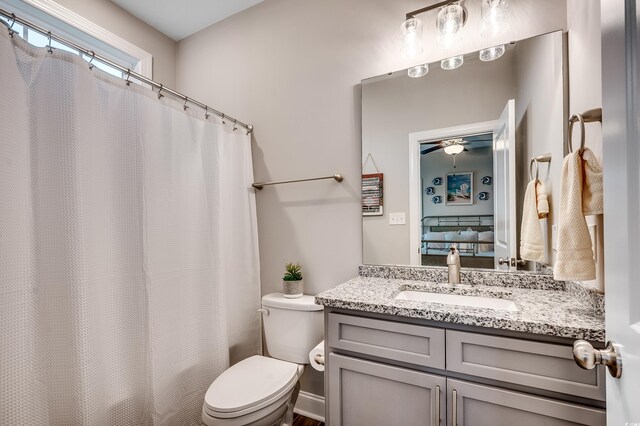 620 Lorenzo Dr Unit 620, North Myrtle Beach, SC 29582 - full bathroom with toilet, vanity, and a ceiling fan
