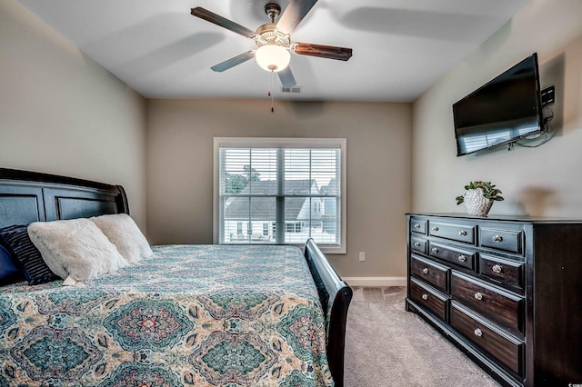 620 Lorenzo Dr Unit 620, North Myrtle Beach, SC 29582 - bedroom featuring light colored carpet, baseboards, and ceiling fan