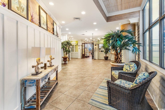 1105 S Ocean Blvd Unit 520, Myrtle Beach, SC 29577 - building lobby featuring ornamental molding and recessed lighting