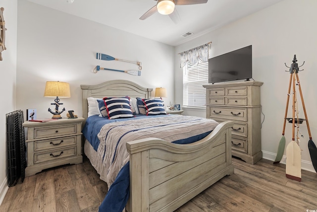 462 Pacific Commons Dr, Surfside Beach, SC 29575 - bedroom featuring wood finished floors, baseboards, and ceiling fan
