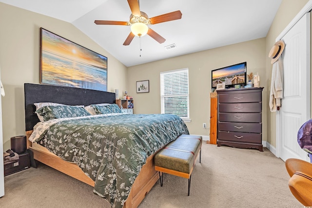 837 Triple Ct Unit 837, Myrtle Beach, SC 29588 - carpeted bedroom with a ceiling fan and vaulted ceiling