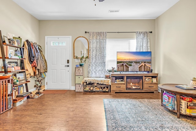 837 Triple Ct Unit 837, Myrtle Beach, SC 29588 - entrance foyer with wood finished floors and a ceiling fan