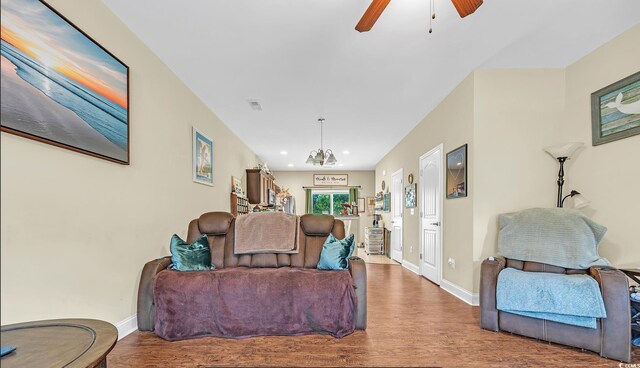837 Triple Ct Unit 837, Myrtle Beach, SC 29588 - living area with wood finished floors, a ceiling fan, and recessed lighting