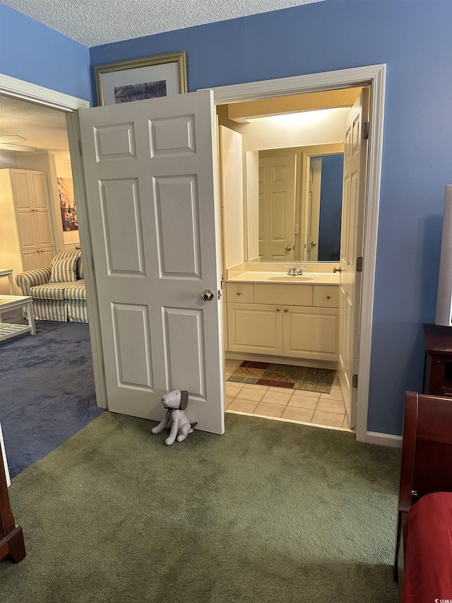 9779 Leyland Dr Unit 3, Myrtle Beach, SC 29572 - bathroom with carpet, vanity, and tile patterned flooring