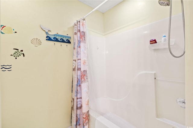 127 Coachman Ln, Surfside Beach, SC 29575 - bathroom with shower / bath combo with shower curtain