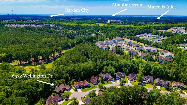 6572 Wellington Dr, Murrells Inlet, SC 29576 - aerial perspective of suburban area with a forest