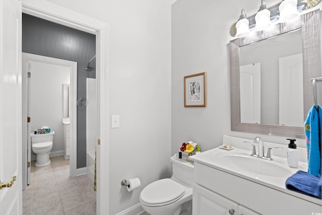 6572 Wellington Dr, Murrells Inlet, SC 29576 - full bathroom featuring vanity, shower / washtub combination, and tile patterned flooring