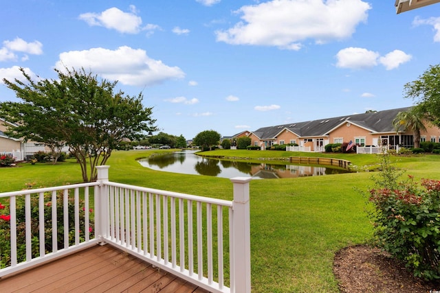 4505 Lightkeepers Way Unit 24B, Little River, SC 29566 - wooden deck with a water view, a yard, and a residential view