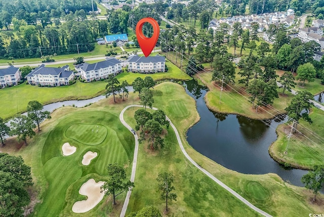 4811 Orchid Way Unit 301, Myrtle Beach, SC 29577 - aerial view of property and surrounding area with a large body of water and a golf club