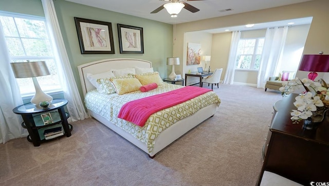 744 Choctaw Dr, Conway, SC 29526 - carpeted bedroom with ceiling fan