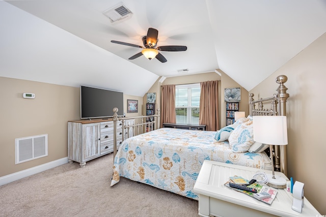 5475 Elba Way Unit 1601, Myrtle Beach, SC 29579 - carpeted bedroom featuring lofted ceiling and a ceiling fan